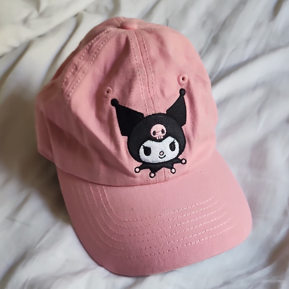 Pink Cap with Kuromi Character Embroidery
